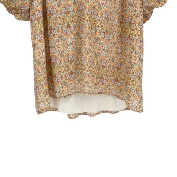 Show Me Your Mumu Women’s Kirby Floral Puff Short Sleeve Blouse Yellow Sz Medium - Picture 4 of 10